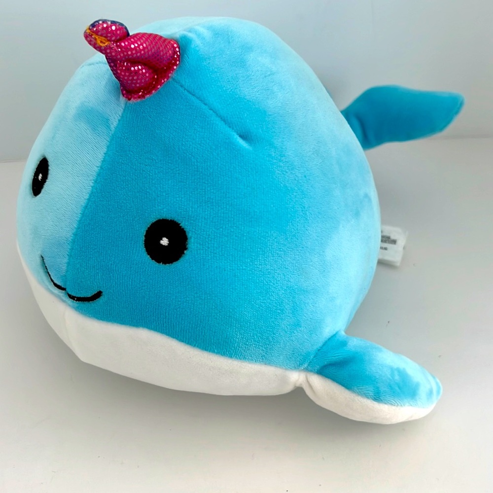 Squishmallow 12" Narwhal Blue Whale Unicorn 2018 KellyToy
